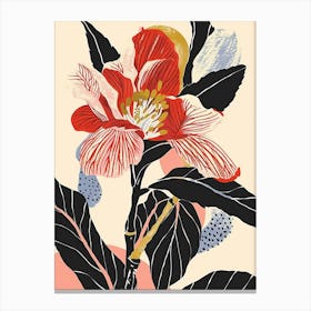 Colourful Flower Illustration Camellia 2 Canvas Print