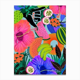 Tropical Fruit Print Canvas Print