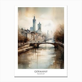 Frankfurt, Germany 4 Watercolor Travel Poster Canvas Print