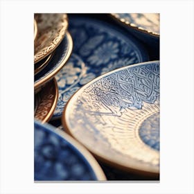 Blue And White Plates 2 Canvas Print