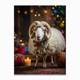 Christmas Ram Canvas Print