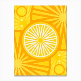 Geometric Abstract Glyph in Happy Yellow and Orange n.0056 Canvas Print