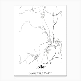 Lollar,Germany Minimalist Map Canvas Print