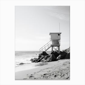 Malibu, Black And White Analogue Photograph 3 Canvas Print