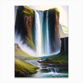 Seljalandsfoss, Iceland Peaceful Oil Art  Canvas Print