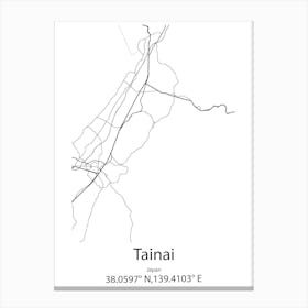 Tainai,Japan Minimalist Map Canvas Print