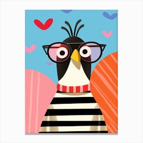 Little Magpie Wearing Sunglasses Canvas Print