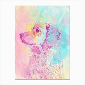 Pastel Tibetan Mastiff Dog Pastel Line Illustration  2 Canvas Print