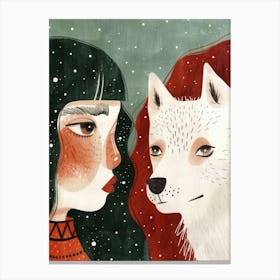 Wolf And Girl 1 Canvas Print