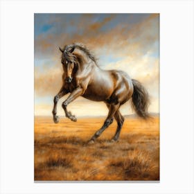 Wild Horse Chalk Style Canvas Print