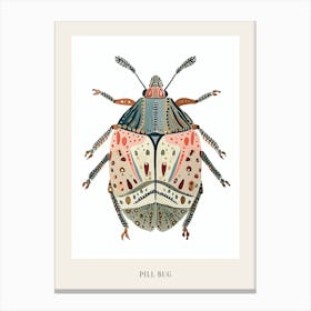 Colourful Insect Illustration Pill Bug 12 Poster Canvas Print