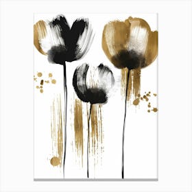 Black And Gold Poppies Canvas Print