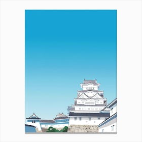 Himeji Castle Japan 4 Colourful Illustration Canvas Print