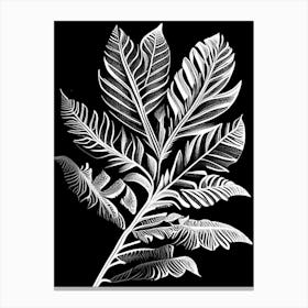 Tamarind Leaf Linocut Canvas Print