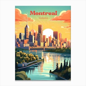 Montreal Canada Sunset Travel Art Canvas Print