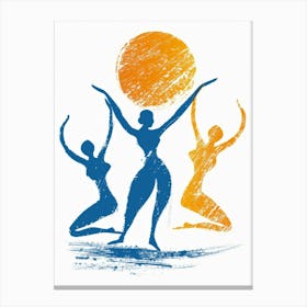 Women In Yoga Canvas Print