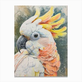 Cockatoo Pastel Watercolour 1 Canvas Print