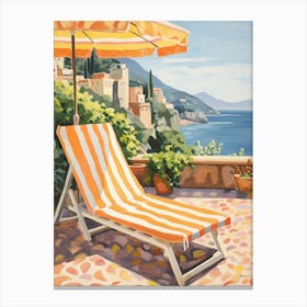 Sun Lounger By The Pool In Amalfi Coast Italy 2 Canvas Print