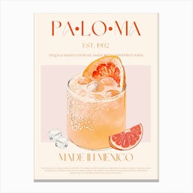 Paloma Cocktail Mid Century Canvas Print