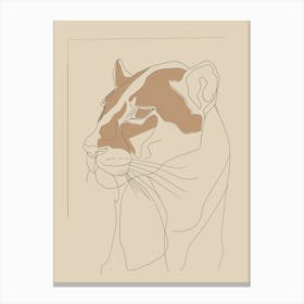 Cougar - Boho, Line Art Canvas Print