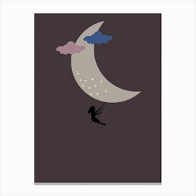 Moon And Moonlight Canvas Print