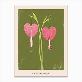 Pink & Green Bleeding Heart 2 Flower Poster Canvas Print