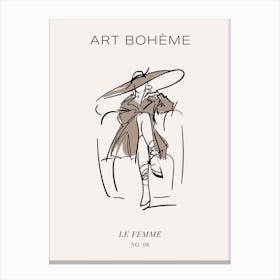 Woman Fashion Sketch - Art Boheme - Le Femme 08 Canvas Print