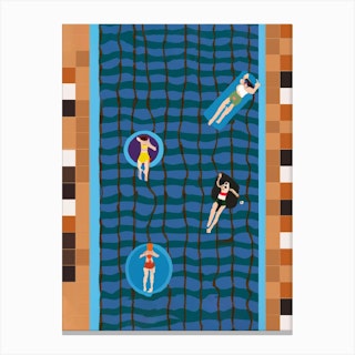 Indoor Pool Swimming Canvas Print