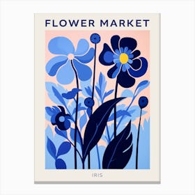 Blue Flower Market Poster Iris 3 Canvas Print