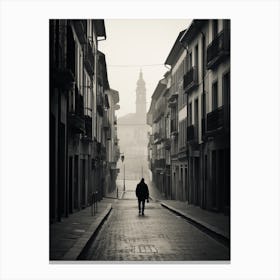 Oviedo, Spain, Black And White Analogue Photography 2 Canvas Print