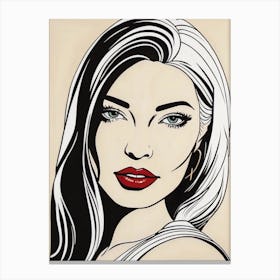 Woman Portrait Face Pop Art (37) Canvas Print