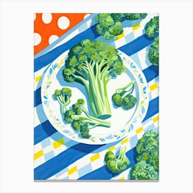 Broccoli Summer Illustration 1 Canvas Print