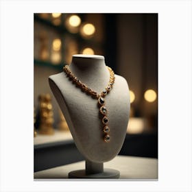 Necklace On Display Canvas Print