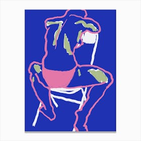 Woman Sitting On A Chair Canvas Print