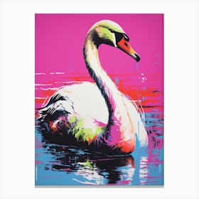 Andy Warhol Style Bird Swan 2 Canvas Print
