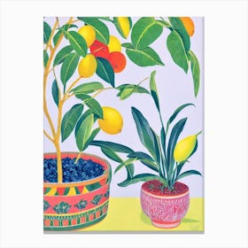 Dwarf Lemon Tree Eclectic Boho Plant Canvas Print
