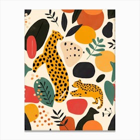 Leopards And Leaves Canvas Print