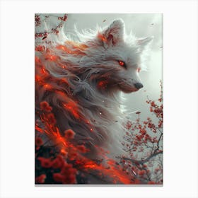Beautiful Fantasy White Fox 21 Canvas Print