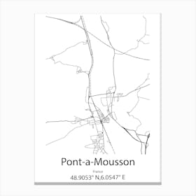 Pont A Mousson,France Minimalist Map Canvas Print