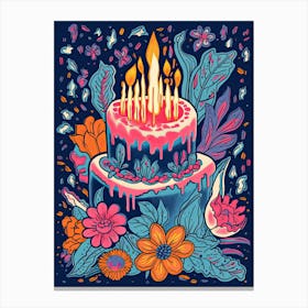 Birthday Cake Illustration 9 Canvas Print