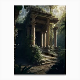 Ancient Ruins In The Jungle Canvas Print