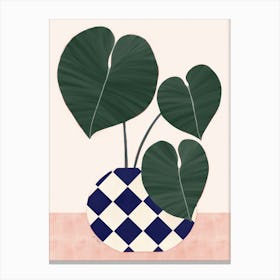 Blue And White Checkered Canvas Print