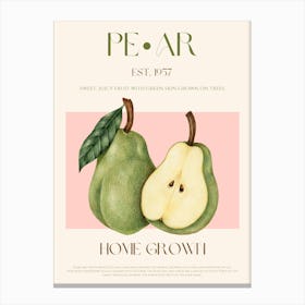 Pear Fruit Mid Century Canvas Print