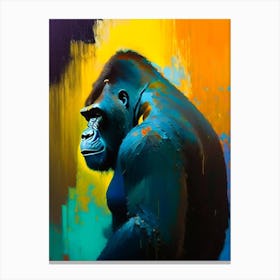 Gorilla Walking Gorillas Bright Neon 1 Canvas Print