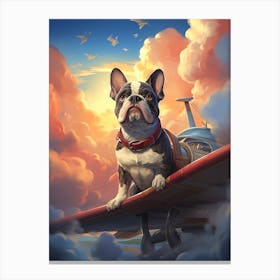 French Bulldog In The Sky Canvas Print