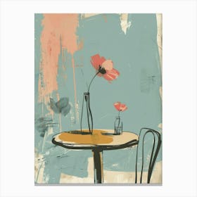 Table And Flowers Canvas Print