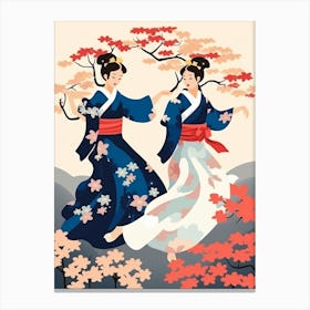 Awa Odori Dance Japanese Traditional Illustration 11 Canvas Print