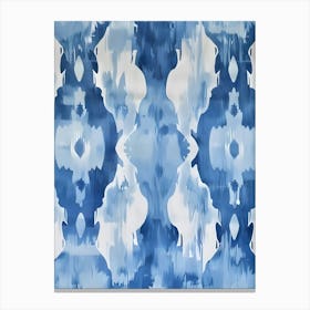 Blue And White Ikat Canvas Print