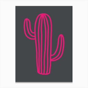 Cactus Neon Pink Canvas Print