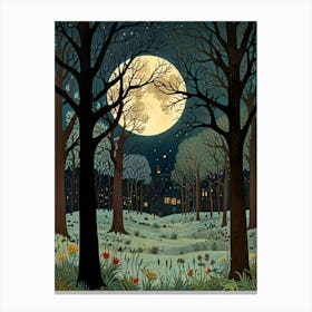 William Morris Full Moon In The Woods 4 Canvas Print